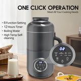 TER 8-in-1 Nut Milk Maker, 40oz Blender Homemade Almond, Oat, Soy, Coconut Milk, Juice & Soup, Electric Bean Milk Machine with Delay Start/Auto-Clean/Boil Water/Keep Warm