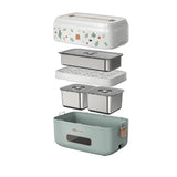 Bear Electric Lunch Box 1.5L with 3 Stainless Steel Containers and 9.5-Hour Preset – DFH-B15Q1