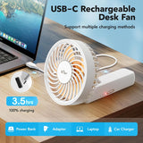 BEAR Handheld Fan DFS-Y03A3, Portable Rechargeable 2000mAh, 3-Speed, Foldable, Quiet, 2–10H Use, 180° Adjustable