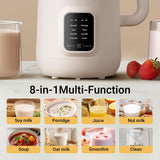 Bear 8-in-1 Nut Milk Maker Machine DJJ-E08R1，1.2L/40oz Soy & Almond Milk Maker with One-Touch Operation, Self-Clean, 12H Delay Start, 6H Keep Warm for Oat Milk, Juice, Soup etc.