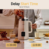 Bear 8-in-1 Nut Milk Maker Machine DJJ-E08R1，1.2L/40oz Soy & Almond Milk Maker with One-Touch Operation, Self-Clean, 12H Delay Start, 6H Keep Warm for Oat Milk, Juice, Soup etc.