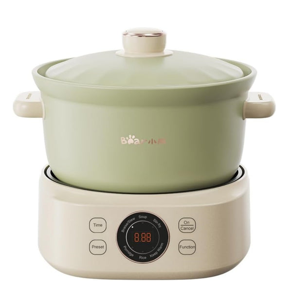 Bear Electric Clay Pot DSG-D30S1, Fast Stew Pot for Casserole Rice & Porridge, Chinese Soup Maker, 3L
