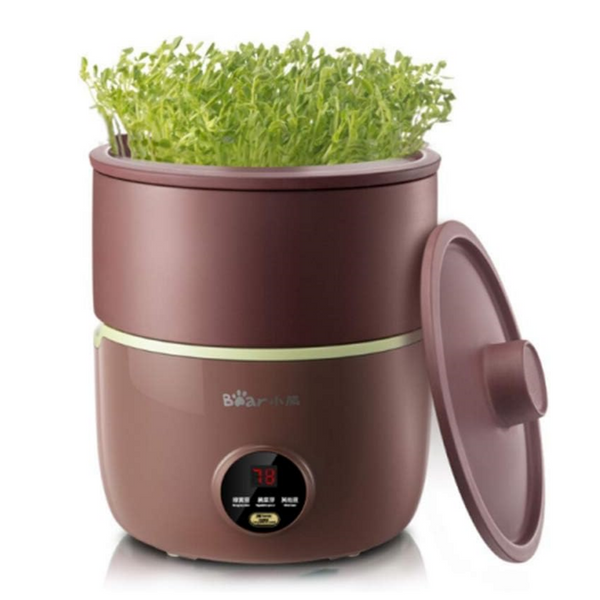 Bear Automatic Bean Sprouts Maker, DYJ-B01C1 Purple Clay Seed Sprouting Kit with Germination Container, Automatic Watering