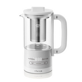 Bear HK-5L06P04 Mini Health Pot, Electric Kettle Tea Maker with Infuser, Glass Kettle & 316L Stainless Steel, 6 Auto Menus, 0.6L Compact Size, White