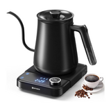 HIYAKOI Gooseneck Electric Kettle, Temp Control, 1200W Fast Heat, Keep Warm, 0.8L for Coffee & Tea KFJ-D10Z1
