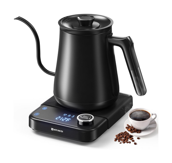 Gooseneck Electric Kettle, Temp Control, 1200W Fast Heat, Keep Warm, 0.8L for Coffee & Tea KFJ-D10Z1