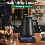 Gooseneck Electric Kettle, Temp Control, 1200W Fast Heat, Keep Warm, 0.8L for Coffee & Tea KFJ-D10Z1