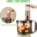 Bear Food Processors, LLJ-E20L1 800W Multifunctional Vegetable Chopper & Meat Grinder for Slicing, Shredding, Puree and Dough