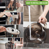 Bear Food Processors, LLJ-E20L1 800W Multifunctional Vegetable Chopper & Meat Grinder for Slicing, Shredding, Puree and Dough