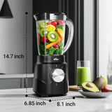 Bear 800W 6-Speed Blender, Smoothie Blender for Kitchen with 50oz(1.5L) BPA-Free Cup/Suction Feet/Feeding Hole/10 blades, Countertop Blender for Smoothies, Crush Ice, Frozen Fruit, Juice and Puree LLJ-K15B7