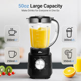 Bear 800W 6-Speed Blender, Smoothie Blender for Kitchen with 50oz(1.5L) BPA-Free Cup/Suction Feet/Feeding Hole/10 blades, Countertop Blender for Smoothies, Crush Ice, Frozen Fruit, Juice and Puree LLJ-K15B7
