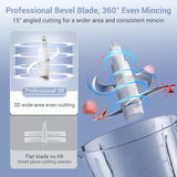 Bear QSJ-K03N5 8-Cup (2L) Electric Food Processor, 300W Grinder with Glass Bowl, 4 Stainless Steel Blades, 2 Speeds, Easy Clean for Meat & Veggies