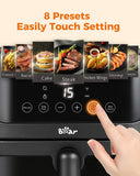 Bear Air Fryer 6.4Qt, 8 in 1 Airfryer Timer Temp Adjustable Large Visible Window QZG-P15J5