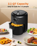 Mini Air Fryer 2.1 QT,  Adjustable Time&Temp Control, Ideal for 1-2 People, QZG-S08C3
