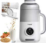 TER 8-in-1 Nut Milk Maker, 40oz Blender Homemade Almond, Oat, Soy, Coconut Milk, Juice & Soup, Electric Bean Milk Machine with Delay Start/Auto-Clean/Boil Water/Keep Warm
