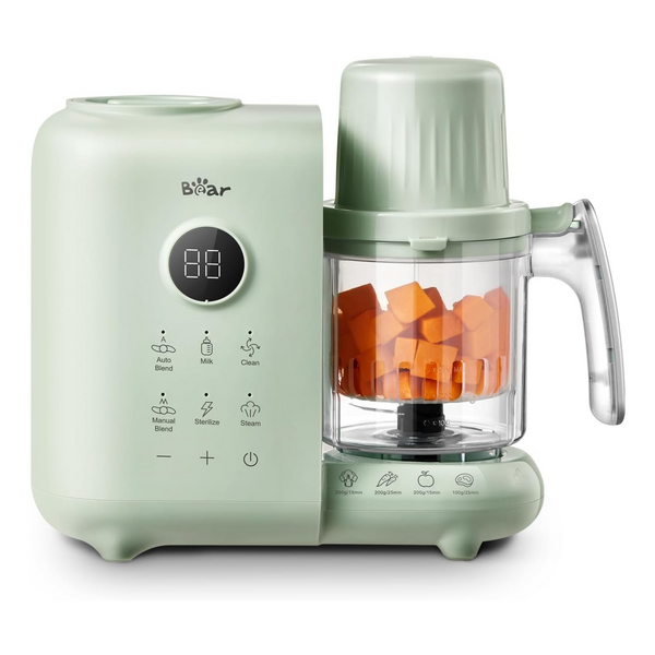 Bear 2025 Baby Food Maker SJJ-M03P1 , 2-Layer Steamer & Blender with Bottle Warmer, Sterilizer & Auto-Clean, BPA-Free