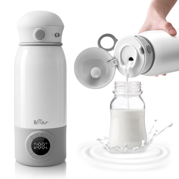 Bear Portable Bottle Warmer TNQ-E05P8, 17oz Fast Heating Baby Milk Warmer with Precise Temp Control & Long Battery Life