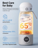 Bear Portable Bottle Warmer TNQ-E05P8, 17oz Fast Heating Baby Milk Warmer with Precise Temp Control & Long Battery Life