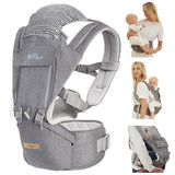 Bear Baby Carrier with Hip Seat, 6-in-1 Ergonomic Design for Newborn to Toddler, Adjustable