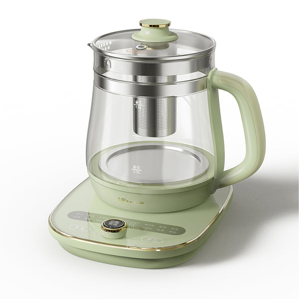Bear Electric Multi-Kettle YSH-E15A1, 1.5L Glass Health Pot with Infuser, Preset Timer, Adjustable Keep Warm, Tea, Soup, Porridge & More, 800W Fast Heating Herbal Tea Maker