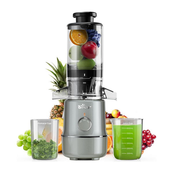 Bear Masticating Juicer Machine YZJ-E01J5 | Slow Cold Press Juicer with 4.1 inch Large Feeding Chute