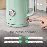 Bear Stainless Steel Electric Kettle – 1.7L Retro Green ZDH-A17V5