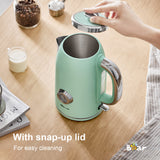 Bear Stainless Steel Electric Kettle – 1.7L Retro Green ZDH-A17V5