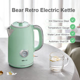 Bear Stainless Steel Electric Kettle – 1.7L Retro Green ZDH-A17V5