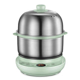 Bear Electric Small Food Steamer 2 Tier, Egg Cooker with Steaming & Frying, 9.5h Preset, 360W, ZDQ-B14Y5