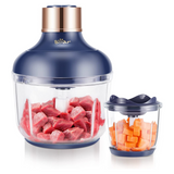 Bear Electric Food Chopper QSJ-D03Q1,  2 Glass Bowls (2L/8 Cup+0.6L/2.5 Cup), 400W