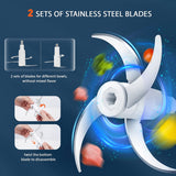 Bear Electric Food Chopper QSJ-D03Q1,  2 Glass Bowls (2L/8 Cup+0.6L/2.5 Cup), 400W